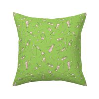 stick figure golf scatter green and pink