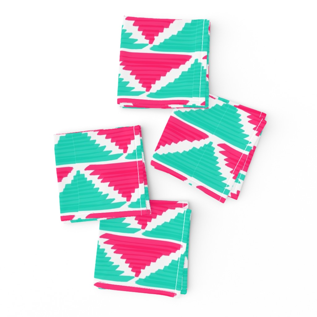 Native American Arrows Pink on Turquoise