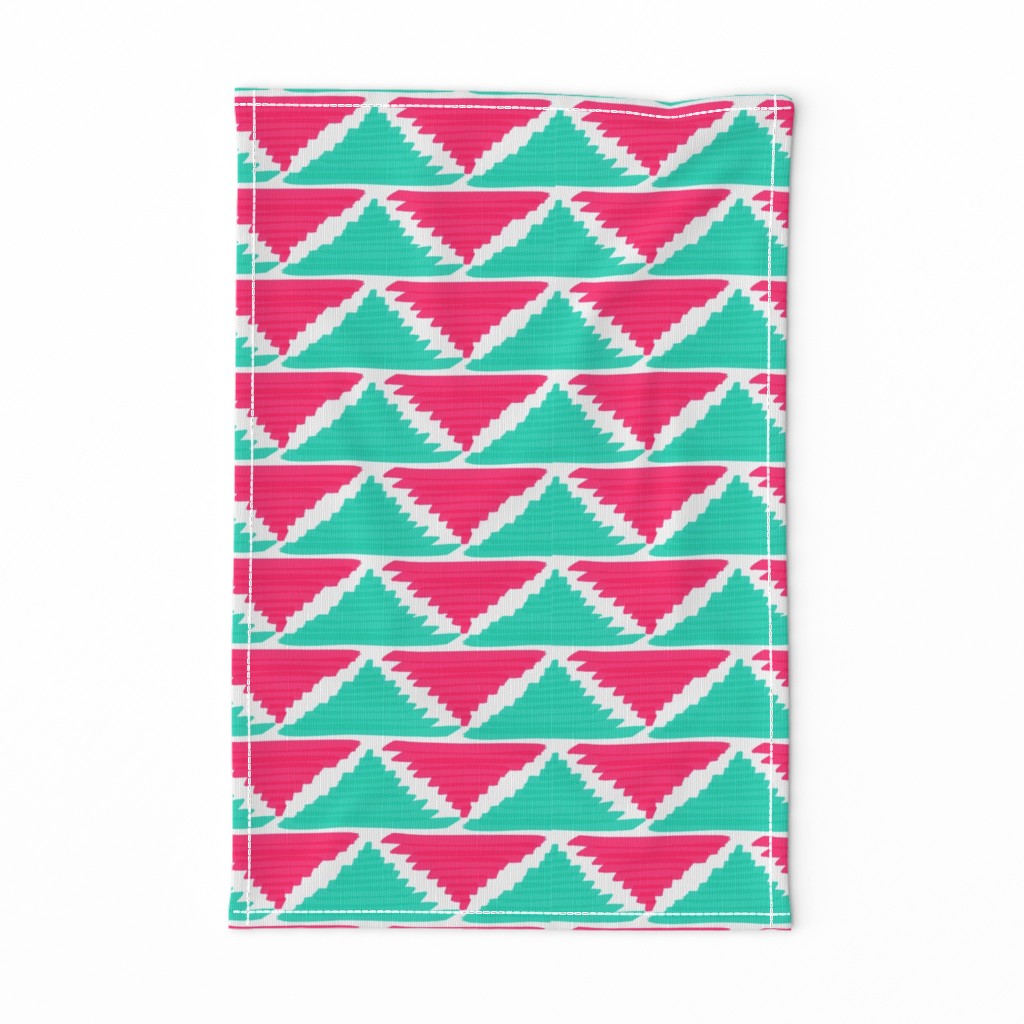 Native American Arrows Pink on Turquoise