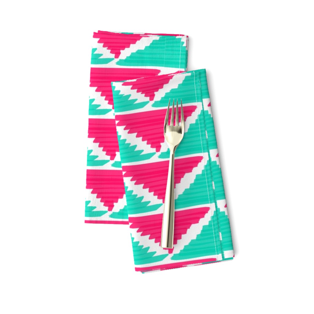 Native American Arrows Pink on Turquoise