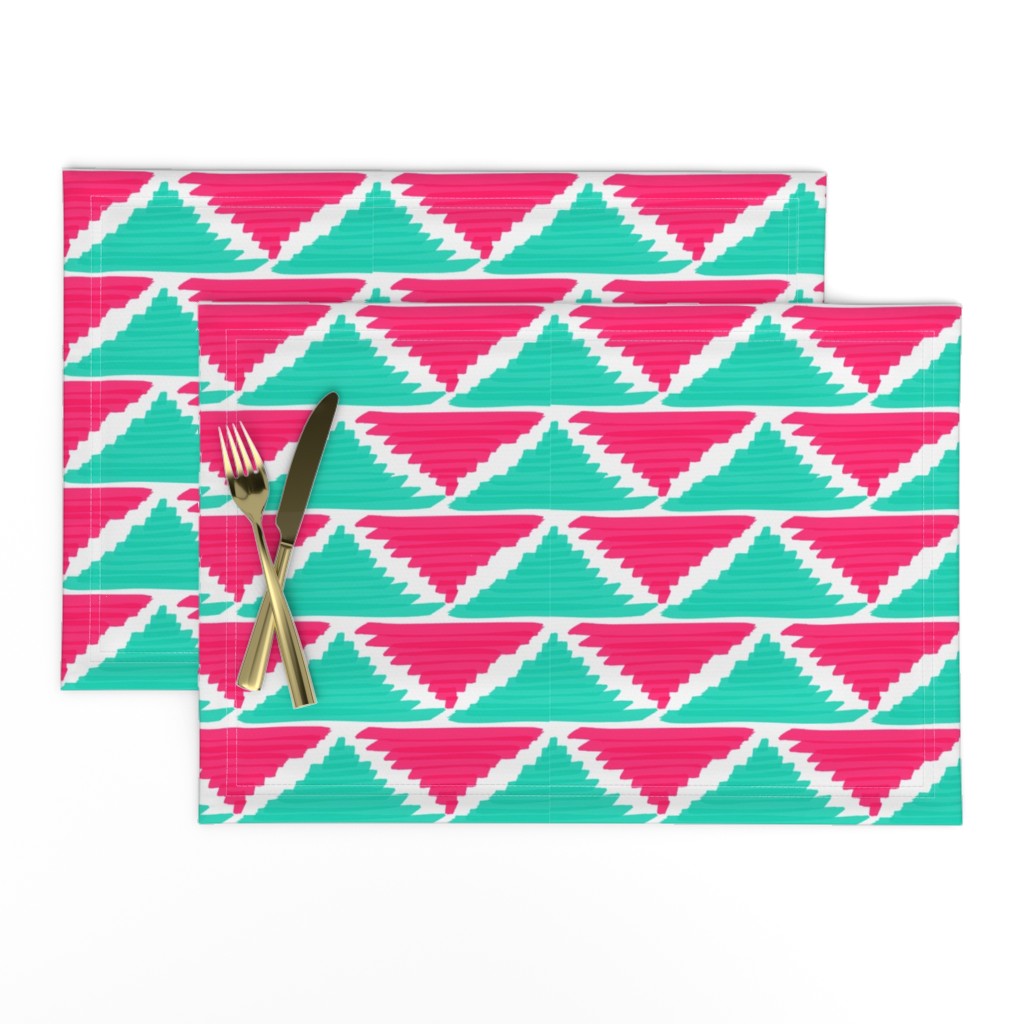 Native American Arrows Pink on Turquoise