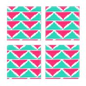 Native American Arrows Pink on Turquoise