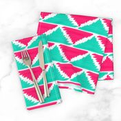 Native American Arrows Pink on Turquoise