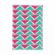 Native American Arrows Pink on Turquoise