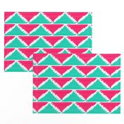 Native American Arrows Pink on Turquoise