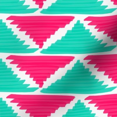 Native American Arrows Pink on Turquoise