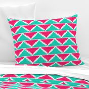 Native American Arrows Pink on Turquoise