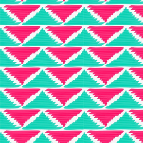 Native American Arrows Pink on Turquoise