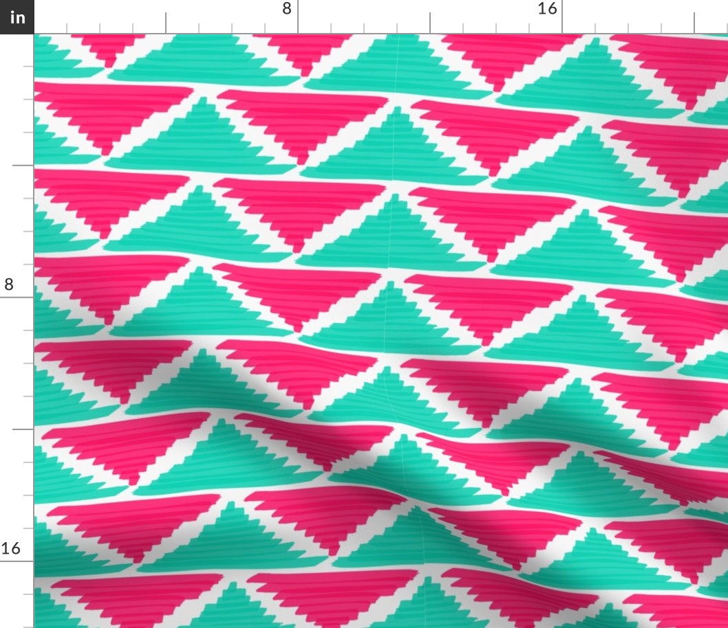 Native American Arrows Pink on Turquoise