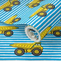 dump trucks - blue stripes - construction