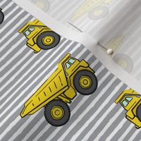 dump trucks - grey stripes - construction