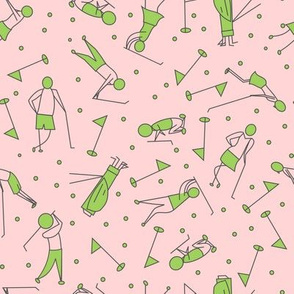 stick figure golf scatter pink and green