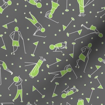 stick figure golf scatter gray and green