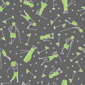 stick figure golf scatter gray and green