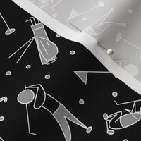 stick figure golf scatter grayscale