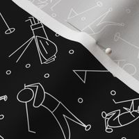 stick figure golf scatter black and white