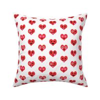 valentines day emoji love fabric - cute emoji kiss, emoji love, heart eyes fabric, cute emojis design - valentines love -red