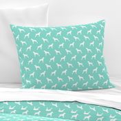 boxer dogs on teal - docked tails