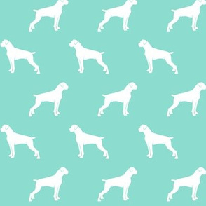 boxer dogs on teal - docked tails