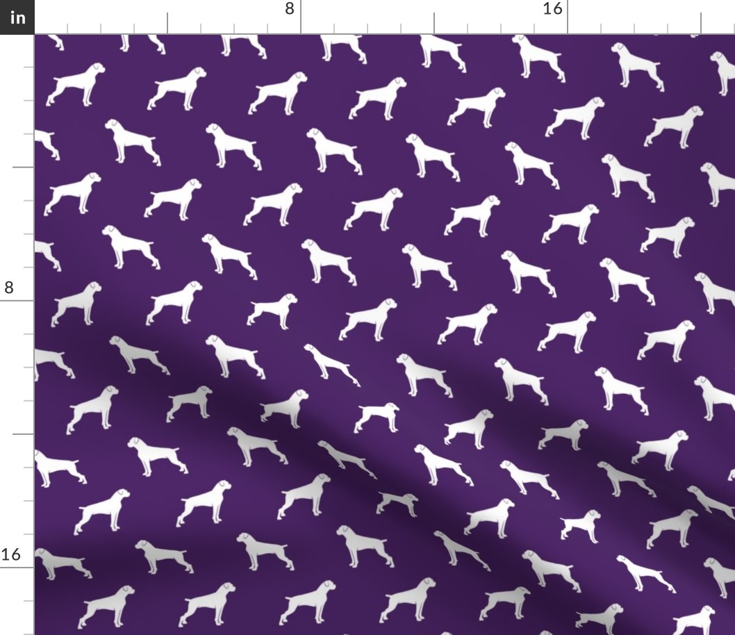 boxer dogs on dark purple  - docked tails