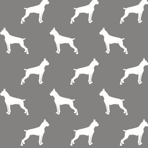 Boxer Dogs on dark grey - cropped ears & docked tail