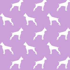 Boxer Dogs on purple - cropped ears & docked tail