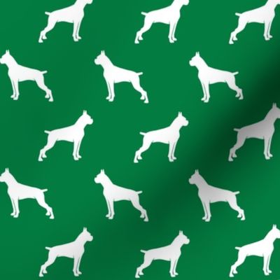 Boxer Dogs on green - cropped ears & docked tail