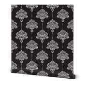 Classic Damask silver black Wallpaper