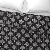 Classic Damask silver black Wallpaper