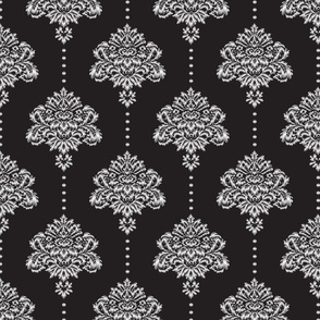 Classic Damask silver black Wallpaper