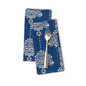 Classic Damask silver cobalt blue