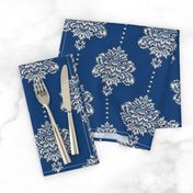 Classic Damask silver cobalt blue