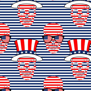 red white and blue striped skulls3