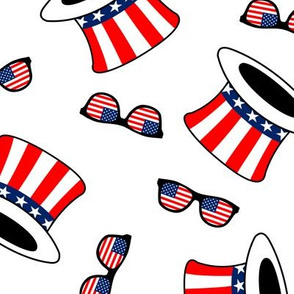 uncle sam top hats and shades white