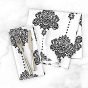 Black white damask large scale Wallpaper