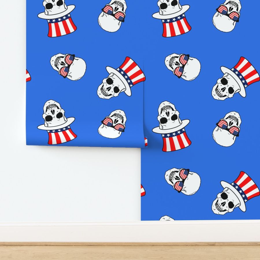 patriotic skulls blue