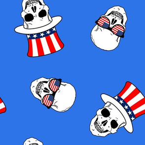 patriotic skulls blue