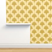 Gold damask textured yellow Wallpaper