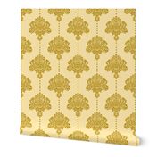 Gold damask textured yellow Wallpaper