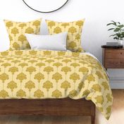 Gold damask textured yellow Wallpaper