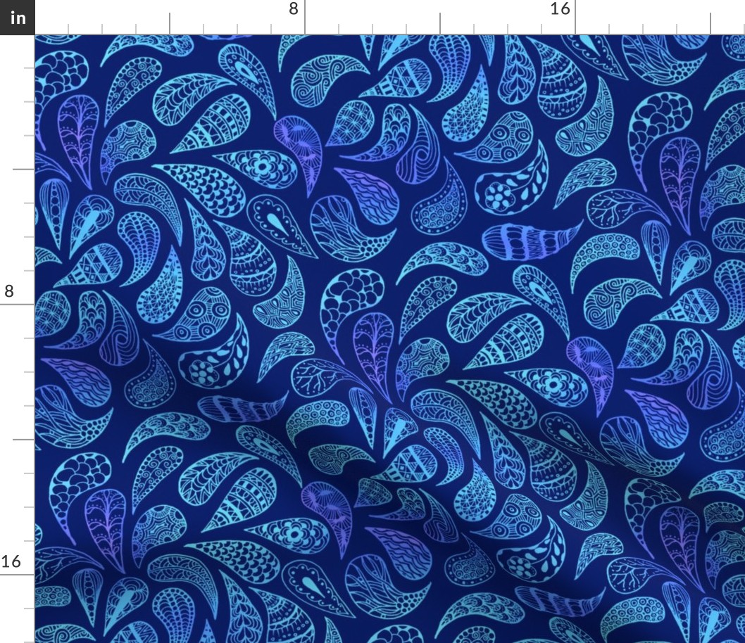 Zen Paisley vivid blue