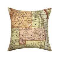 Wisconsin map, vintage, XL