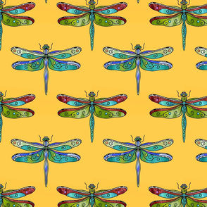 regal dragonflies - golden