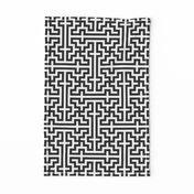 Oriental geometric Sayagata black white asian Wallpaper