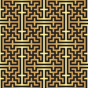 Asian sayagata geometrics gold black