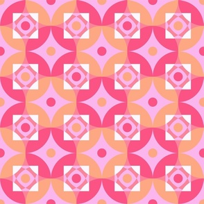 Circle mosaic pink orange Wallpaper