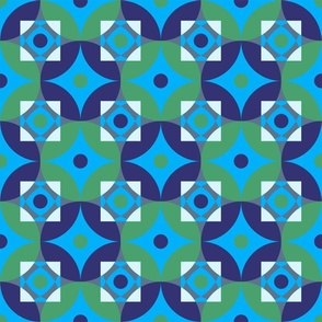 Circle mosaic blue green Wallpaper