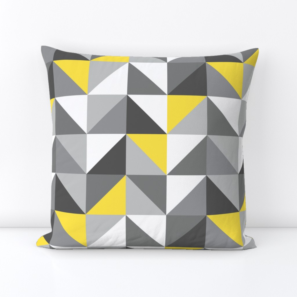 Retro triangles check Yellow Gray