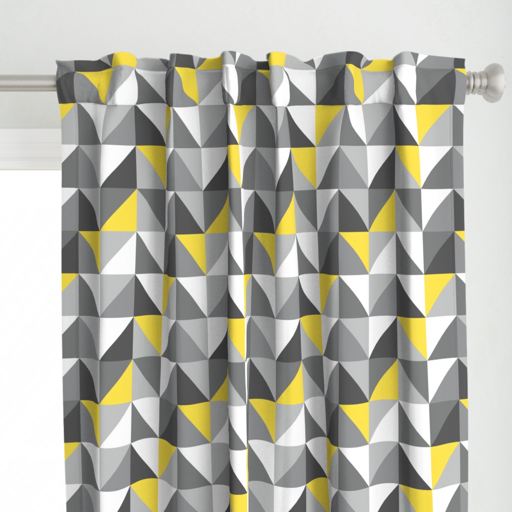 Retro triangles check Yellow Gray