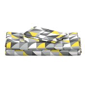 Retro triangles Yellow Grey Wallpaper